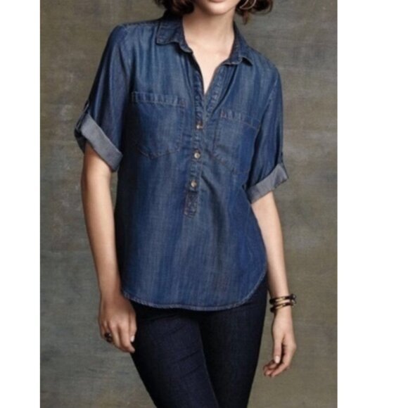 Cloth & Stone | Roll-tab Chambray Shirt - Picture 9 of 9